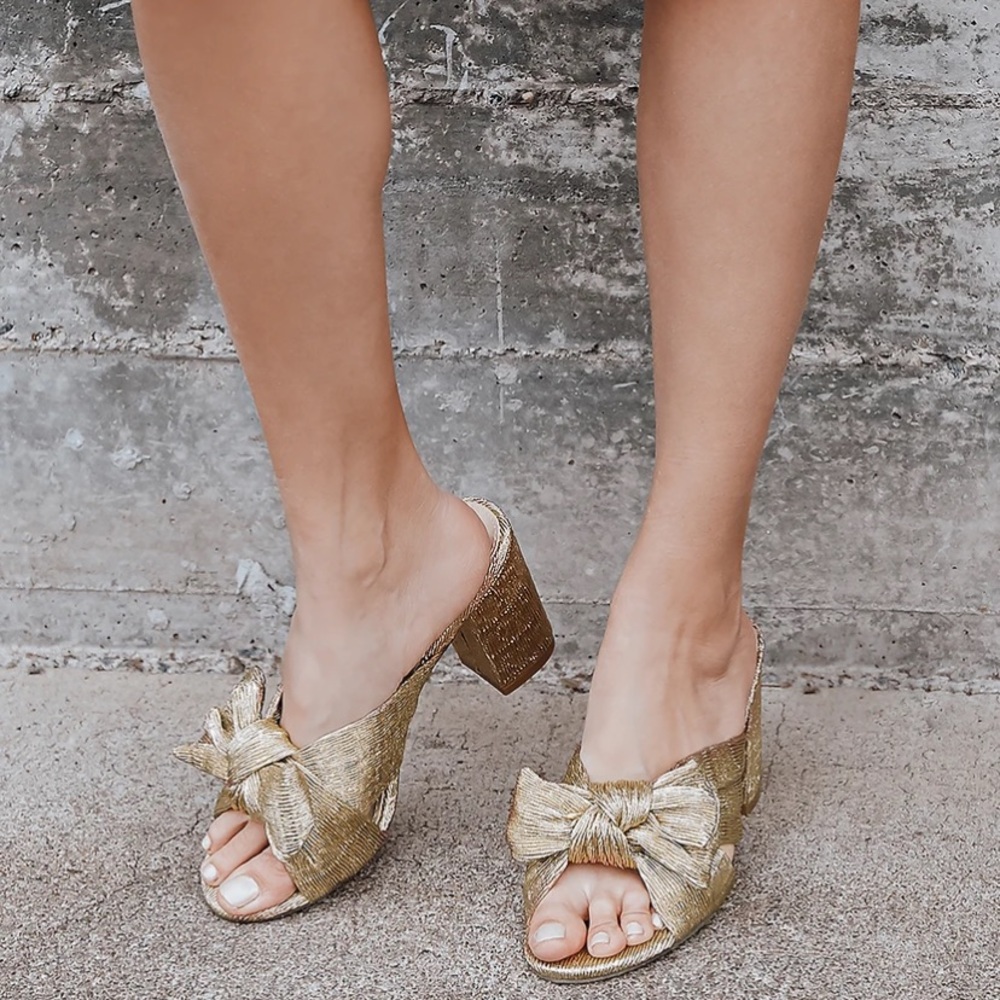 Dorothea Gold Knotted High Heel Sandals